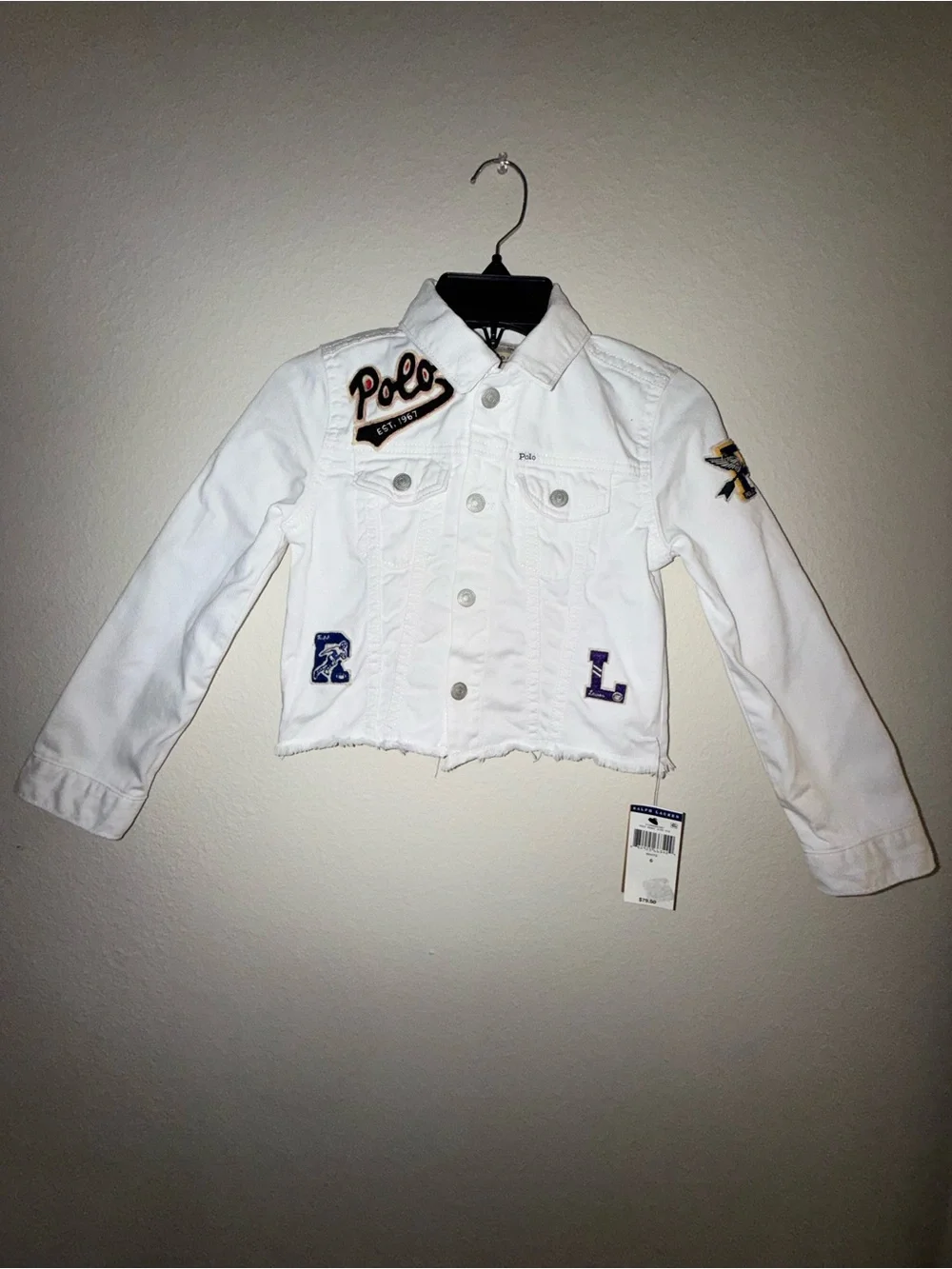Polo by Ralph Lauren White Jacket with Polo Bear Horse Patch